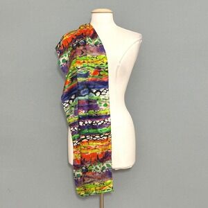 Evolve Silky Colorful Abstract Art Rectangular Scarf Dopamine Statement Artsy